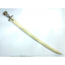 Sword Dagger Knife Steel Blade Old Handle Natural Bone Chip Sheath Miyaan B45